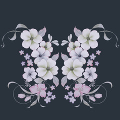 Fototapeta premium Beautiful watercolor flowers for your design and greeting cards for the holiday