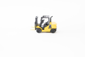 The forklift on white background