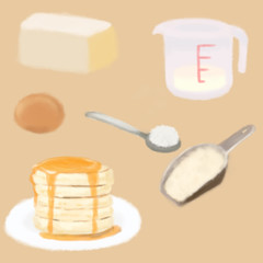 Pancake breakfast ingredients 