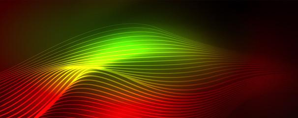 Shiny neon lines techno magic futuristic background, magic energy space light concept, abstract background wallpaper design