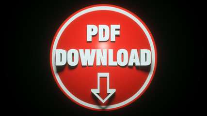 3d render. PDF icon 3d concept