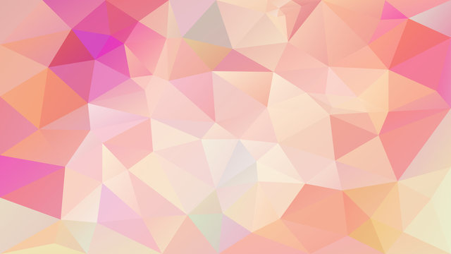 vector abstract irregular polygon background - triangle low poly pattern - salmon pink peach orange cute color