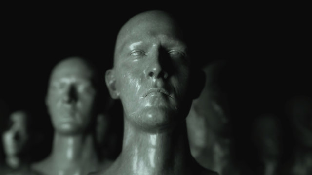 3D render. Cloning humanoid figures