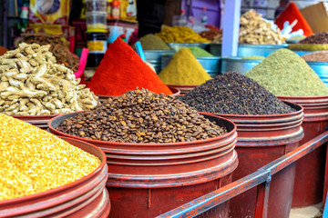 Traditional Spices at the market Marrakesh, Morocco
