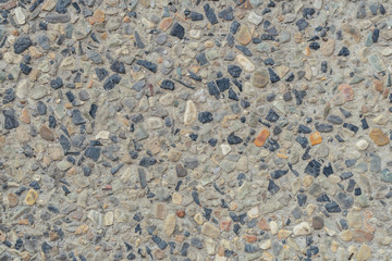 The stone floor is decorated with many pieces