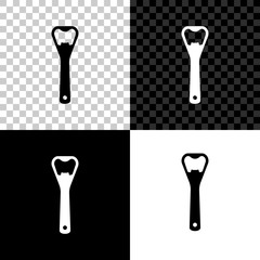 Bottle opener icon isolated on black, white and transparent background. Vector Illustration
