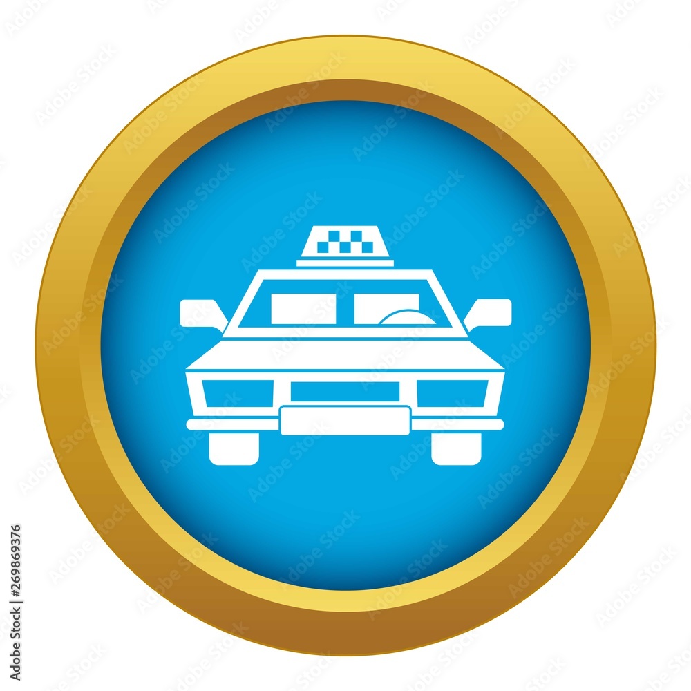Wall mural Taxi car icon blue vector isolated on white background for any design - Wall murals