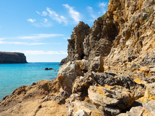 Fototapeta na wymiar Beach of Cala Domestica in Sardinia