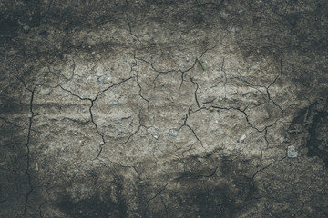 Drought in summer: fractured ground on an agriculture field