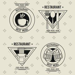 Set of restaurant emblems