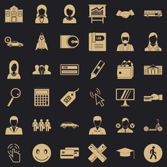 Initiation icons set. Simple style of 36 initiation vector icons for web for any design