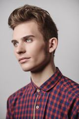 Fototapeta premium boy in plaid shirt