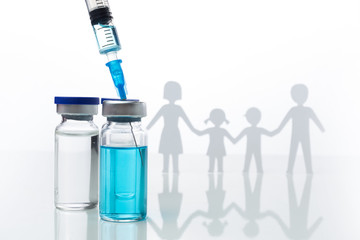 Family immunization concept. Flu vaccine for children.