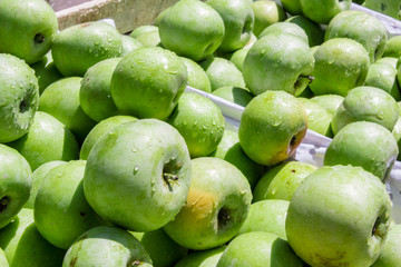 Apples sold on the street market stall