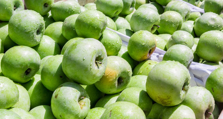 Apples sold on the street market stall