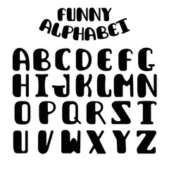 Bold font rounded type for birthday greeting, baby shower card.