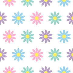 Fototapeta na wymiar Seamless pattern with cute flowers. Seamless pattern can be used for wallpaper, pattern fills, web page background, surface textures.