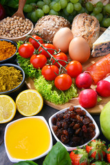 Assorted organic food products on the table