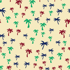 Coconut palm tree. Summer Tropical vector Seamless pattern