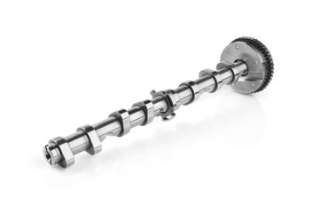 Car camshaft on white background