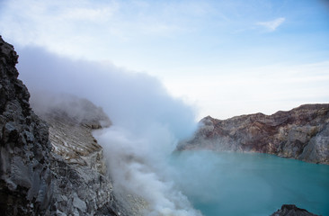 Volcano ejecting large amounts of gas