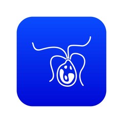 Bacterial cell icon digital blue for any design isolated on white vector illustration