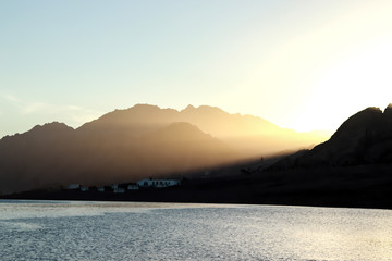 sunset in the mountains