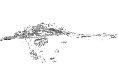 water splash isolated on white background, beautiful splashes a clean water 