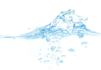 Obraz premium water splash isolated on white background, beautiful splashes a clean water 