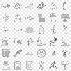 Poison icons set. Outline style of 36 poison vector icons for web for any design