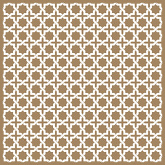 Seamless Islamic patterns in beige. Traditional muslim ornament.