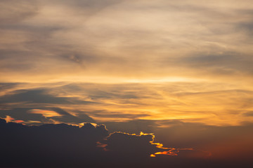 Twilight sky background. Colorful Sunset sky and cloud.vivid sky in twilight time background.Fiery orange sunset sky. Beautiful
