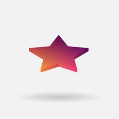 Colorful isometric star icon. Vector design element