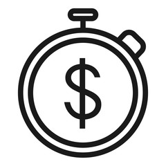 business time - minimal line web icon. simple vector illustration. concept for infographic, website or app.