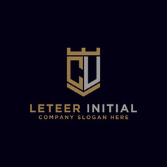 logo design inspiration for companies from the initial letters of the CU logo icon. -Vector
