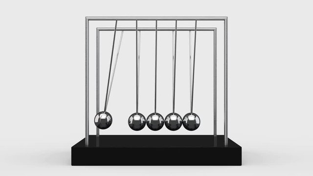 loopable of movement motion of hanging pendulum footage on gray background with alpha channel.