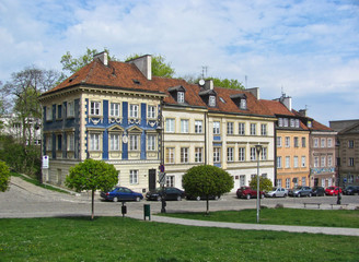 Fototapeta na wymiar Old Town, beautiful colorful buildings In Warsaw.
