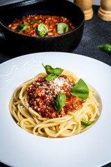 Italian pasta spaghetti bolognese