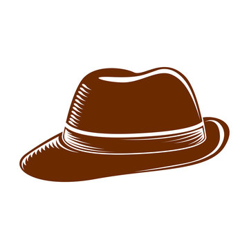 Isolated gentleman hat on a white background - Vector