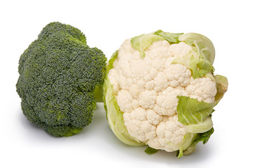 Fresh broccoli and cauliflower.