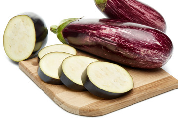  Fresh eggplants.
