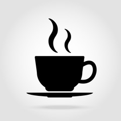 Coffee cup vector flat icon. Tea cup. Coffee cup symbol for logo, web, ui, menu, pos design.