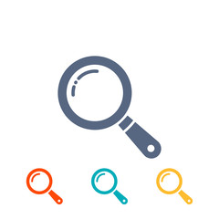 magnifier icons set. flat magnifying glass, search icon, pictograms isolated on white.