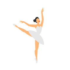 Ballet dancer. Dancing ballerina on a white background. flat style © ✦ Bizarre Factory ✦