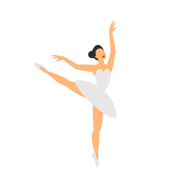 Ballet dancer. Dancing ballerina on a white background. flat style