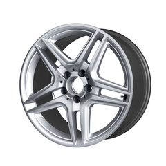 Car alloy wheel, isolated on white