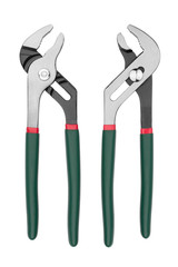 Metal water pump pliers isolated on white background