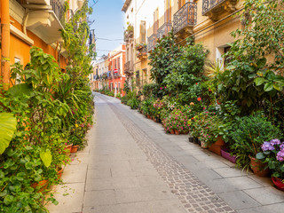 Fototapeta na wymiar The streets of Cagliari in Sardinia