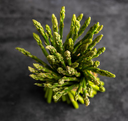 asparagus green art vegan  top view .