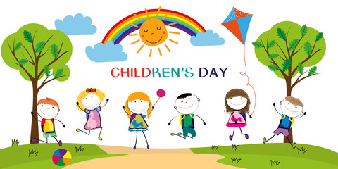 Fototapeta premium Happy children's day
